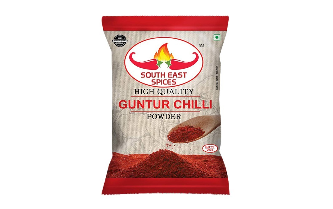 South East Spices High Quality Guntur Chilli Powder   Pack  200 grams